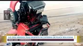 Moquegua: Dos heridos tras despiste de camión cisterna cerca de Ilo - Noticias de ilo