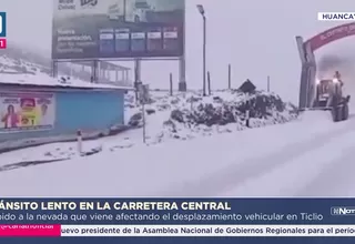 Nevada en Ticlio genera congestión en la Carretera Central
