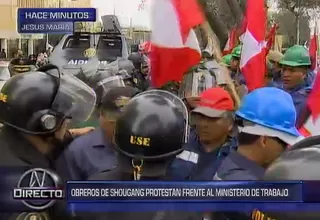 Obreros de Shougang protestaron frente al Ministerio de Trabajo  