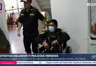 Once Policías heridos en movilizaciones contra Tía María