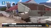Oxapampa: Padres protestan por paralización de obra - Noticias de padres-familia