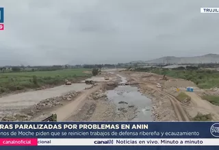 Paralizan obras en el río Moche por falta de presupuesto de ANIN