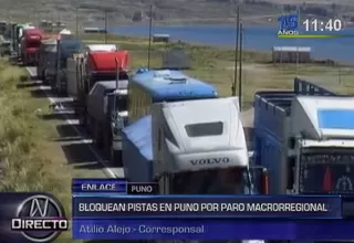 Paro macroregional: vías de acceso a Desaguadero fue bloqueada