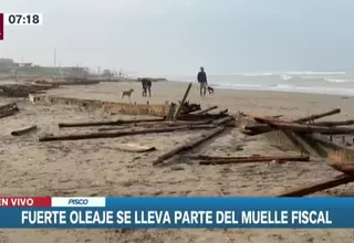 Pisco: Fuerte oleaje se lleva parte del muelle fiscal