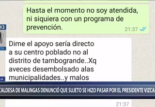 Piura: alcaldesa denunció que se hicieron pasar por Martín Vizcarra para estafarla