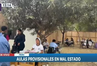 Piura: Alumnos estudian debajo de árboles por mal estado de aulas provisionales