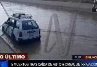 Piura: cinco muertos dejó caída de station wagon a canal de regadío