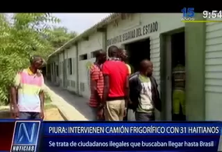 Piura: intervienen camión frigorífico con 31 haitianos