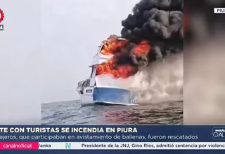 Piura: Turistas evacuados tras incendio de yate en Los Órganos