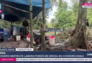 Policía destruye laboratorios de PBC en Amazonas