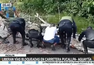 Pucallpa: Liberan vías bloqueadas en carretera Pucallpa - Aguaytía