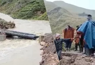 Puente peatonal colapsó en Huánuco por crecida del río Linda