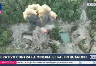 Policía destruye campamento de minería ilegal en selva de Huánuco