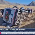 Puno: Cuatro muertos dej&oacute; choque frontal entre bus y miniv&aacute;n