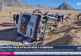 Puno: Cuatro muertos dejó choque frontal entre bus y miniván