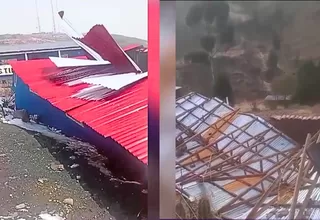 Puno: fuertes vientos desprenden techos y derriban aulas de un colegio en La Rinconada