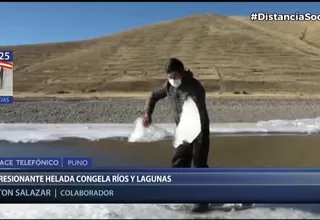 Puno: Helada congela ríos y lagunas en zonas altoandinas