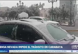 Puno: Una nevada interrumpe el tránsito vehicular en Carabaya