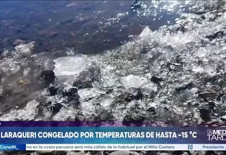 Puno: Río Laraqueri congelado por temperaturas de hasta -15°