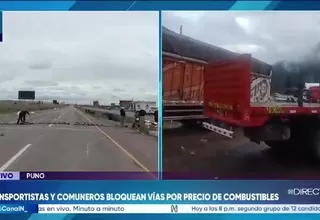 Transportistas y comuneros bloquean vía Puno-Juliaca por alza del combustible