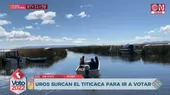 Puno: Uros surcan el Lago Titicaca para ir a votar  - Noticias de puno