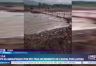 Río arrasó puente en Morropón y dejó incomunicados a pobladores