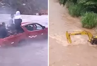 Río Marañón se desborda y deja atrapados a pasajeros en Huánuco