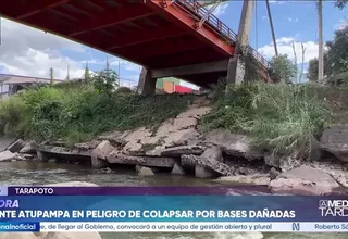 San Martín: Río Cumbaza causa graves daños en puente Atumpampa