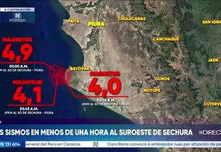 Sechura: Tres sismos remecieron la costa de Piura en una hora