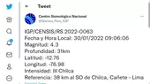 Sismo de magnitud 4.3 se registró en Cañete - Noticias de violacion-sexual