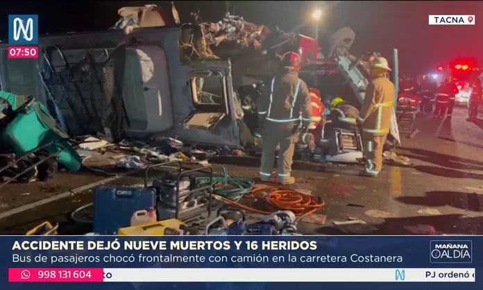 Tacna: 9 muertos y 16 heridos en choque de bus y camión | Canal N