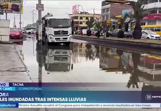 Lluvias intensas generan aniegos en calles de Tacna y colapsan desagües
