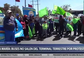 Tía María: buses de terminal terrestre de Arequipa no salen por protestas