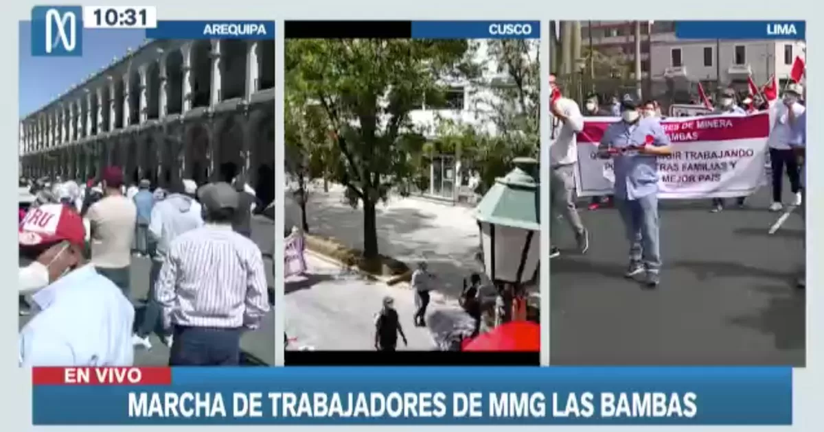 Trabajadores de Las Bambas protestan en diversas ciudades del país
