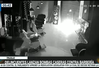 Trujillo: Delincuentes lanzan bombas caseras contra barbería