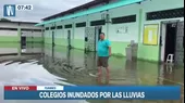 Tumbes: Aulas y patio de colegio terminaron bajo el agua tras fuertes lluvias - Noticias de colegios