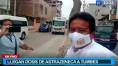 Tumbes recibió 336 000 dosis de vacunas de AstraZeneca donadas por Ecuador - Noticias de tumbes