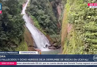 Ucayali: dos fallecidos y ocho heridos por derrumbe de rocas