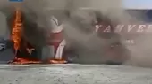 [VIDEO] Trujillo: Bus se incendia en Panamericana Norte - Noticias de bus-interprovincial