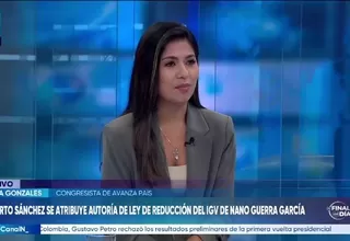 Diana Gonzales: Roberto Sánchez se tribuye mi iniciativa para regular las apuestas