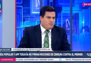Diego Bazán: Lamento que sistemáticamente APP se haya colocado en posición oficialista