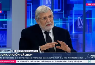 Ernesto Blume considera no válido aumentar número de magistrados del TC