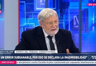 Ernesto Blume: La fiscal de la Nación ha cometido un error muy grueso