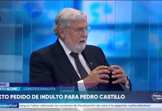 Ernesto Blume: No es viable un eventual indulto al expresidente Pedro Castillo