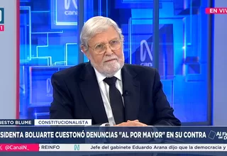 Ernesto Blume: Veo con preocupación esta ligereza de la Fiscalía, se está maltratando la institución presidencial
