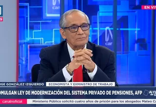 Jorge González Izquierdo: Una pensión justa debe ser igual al 60% ó 70% del ingreso de los últimos meses