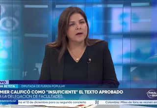 Karina Beteta: Saludo la decisión de Ahora Nación de retirar la candidatura de Alejandro Granda al BCRP
