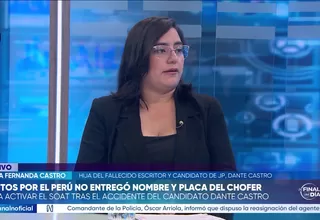 María Fernanda Castro, hija del fallecido candidato de Juntos por el Perú, Dante Castro, exige investigación
