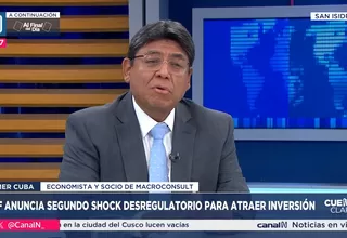 Elmer Cuba: En los últimos 40 años se ha ajustado la inversión pública