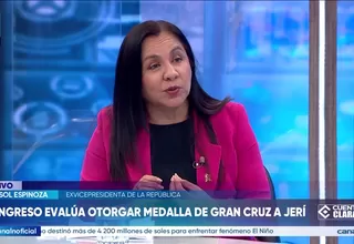Marisol Espinoza: Es una tradición que todos los presidentes del Parlamento reciban la medalla de la Gran Cruz